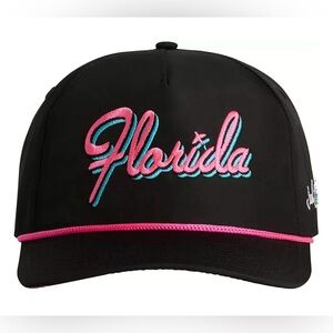 NWT Bad Birdie Golf Hat Adult Snapback Florida Script Black